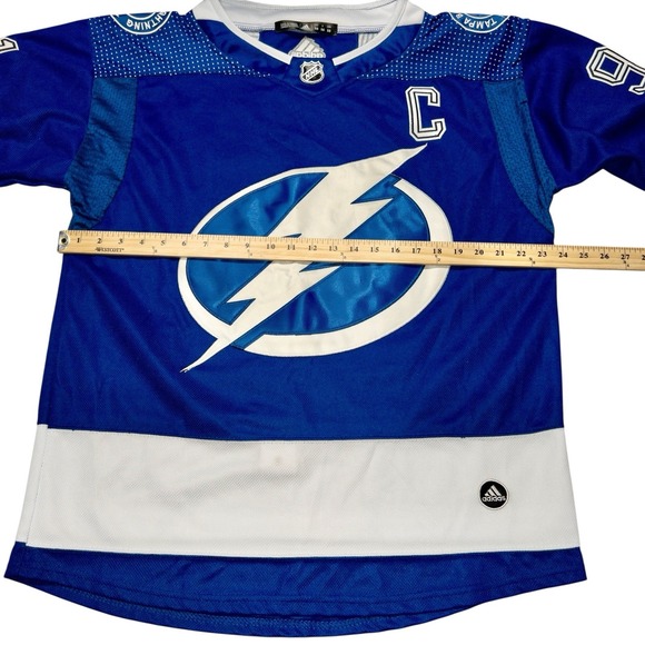 Adidas Tampa Bay Lightning Steven Stamkos Hockey Jersey Mens Size 50 Fight Strap - Picture 4 of 10